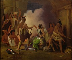 ジョンスミス船長の命を救うポカホンタス、1836年頃